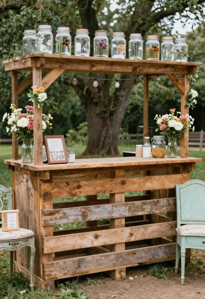 14 Bar Decorations Wedding Ideas That Look Stylish - 13. Upcycled Bar Decorations 1