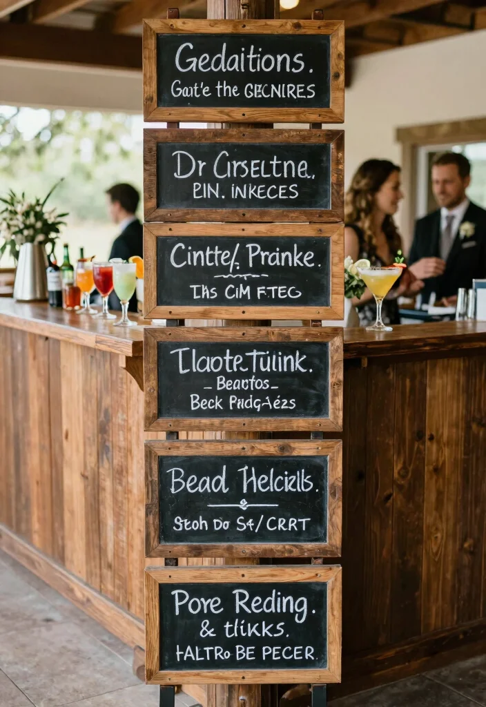 14 Bar Decorations Wedding Ideas That Look Stylish - 7. Cocktail-Themed Bar Signage 1
