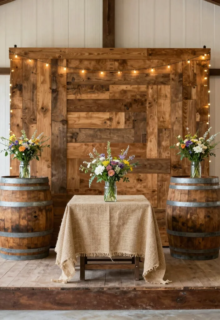 14 Simple Wedding Stage Decorations Indoor Ideas That Feel Chic 23 14 Simple Wedding Stage Decorations Indoor Ideas That Feel Chic - 3. Rustic Wooden Elements 1