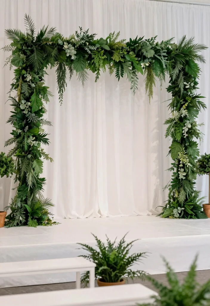 14 Simple Wedding Stage Decorations Indoor Ideas That Feel Chic 36 14 Simple Wedding Stage Decorations Indoor Ideas That Feel Chic - 6. Greenery Garlands 1