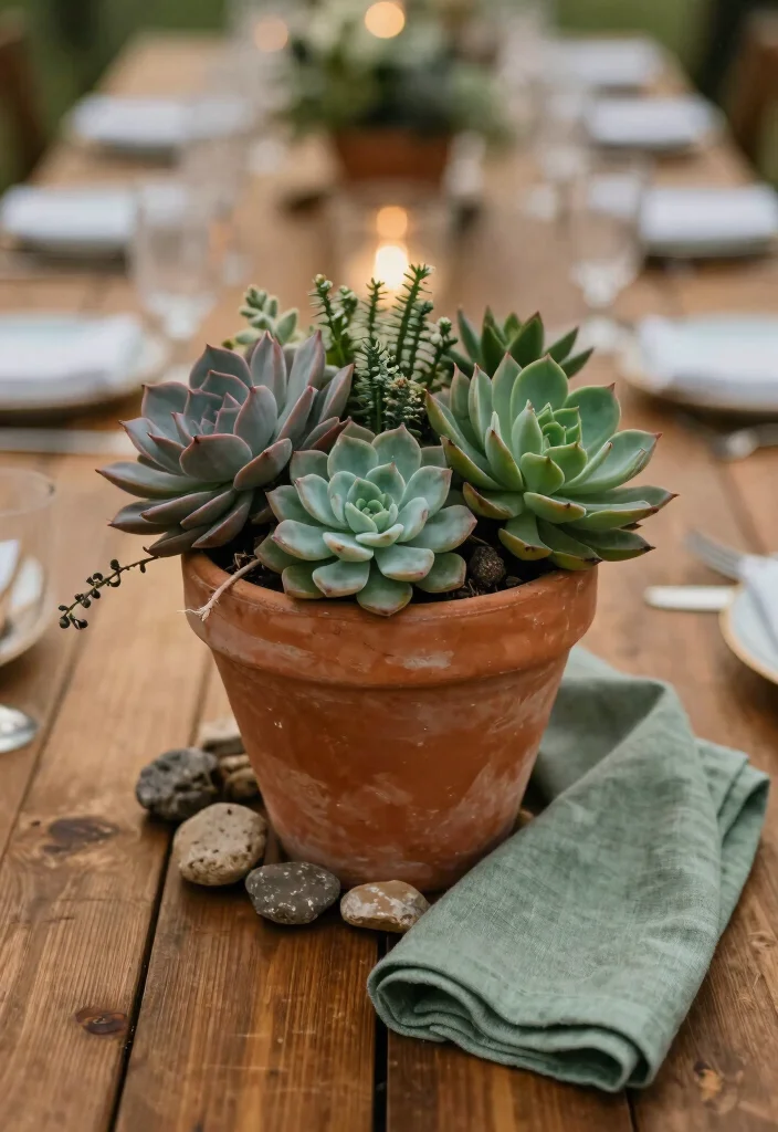 14 Table Decorations Wedding Simple Ideas That Shine - 1. Succulent Centerpieces 1