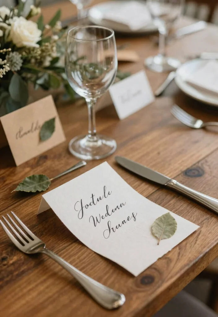 14 Table Decorations Wedding Simple Ideas That Shine - 10. Handmade Place Cards 1