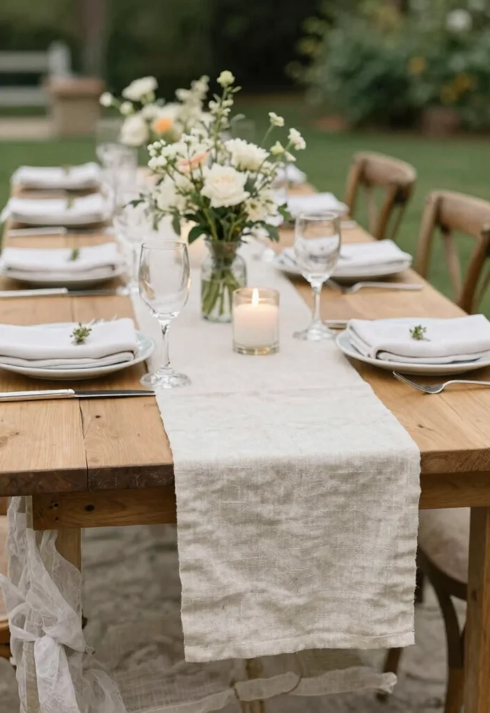 14 Table Decorations Wedding Simple Ideas That Shine - 12. Simple Linens 1