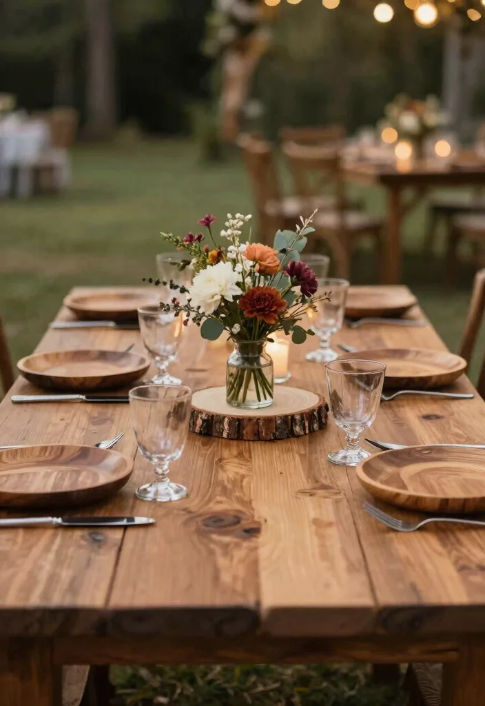 14 Table Decorations Wedding Simple Ideas That Shine - 13. Rustic Wood Details 1