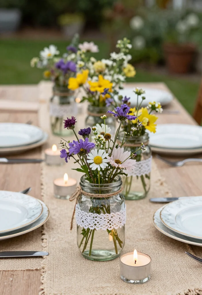 14 Table Decorations Wedding Simple Ideas That Shine - 2. Recycled Glass Jars 1
