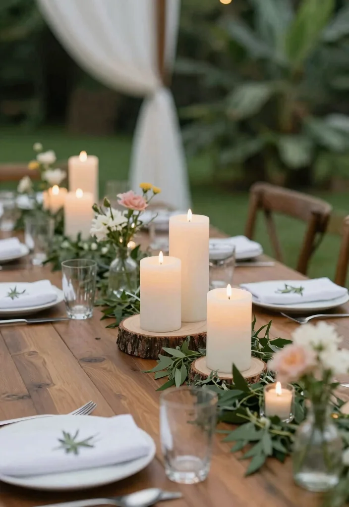 14 Table Decorations Wedding Simple Ideas That Shine - 3. Eco-friendly Candles 1