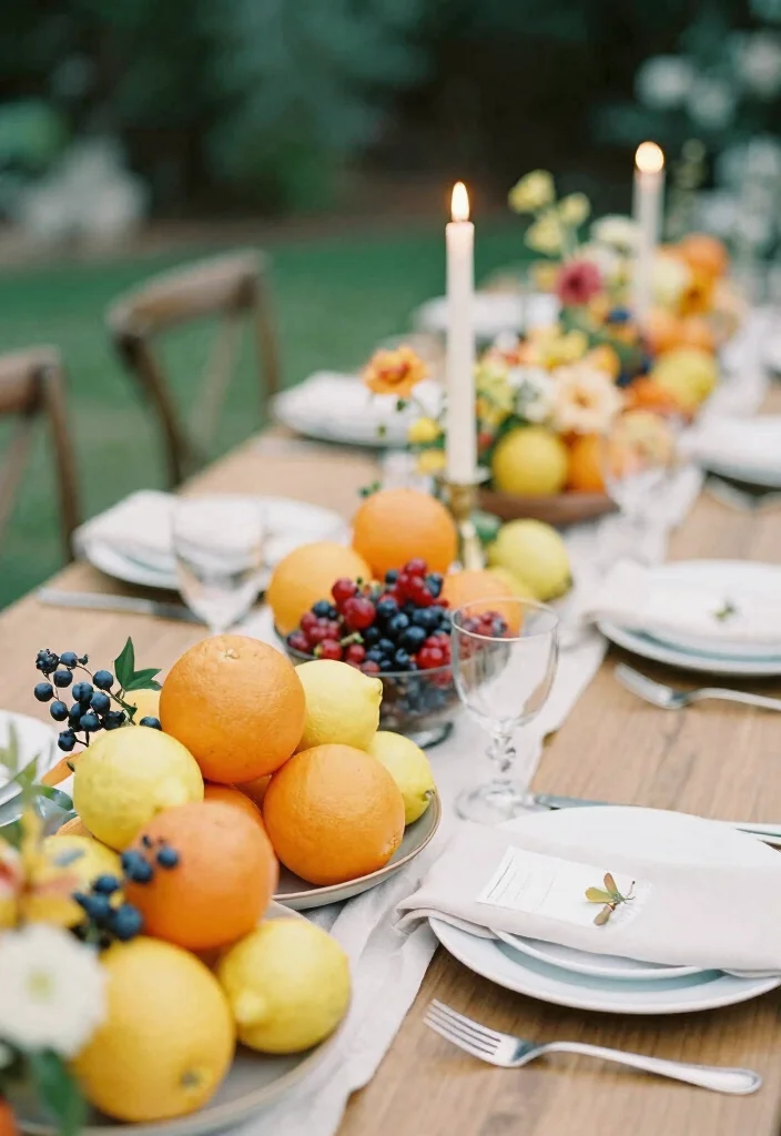 14 Table Decorations Wedding Simple Ideas That Shine - 8. Seasonal Fruits 1