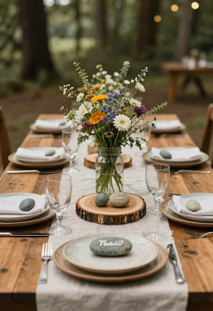 14 Table Decorations Wedding Simple Ideas That Shine - 9. Natural Elements and Textures 1