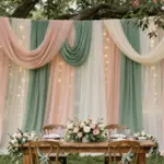 14 Wedding Fabric Backdrop Ideas With Soft Draping Style