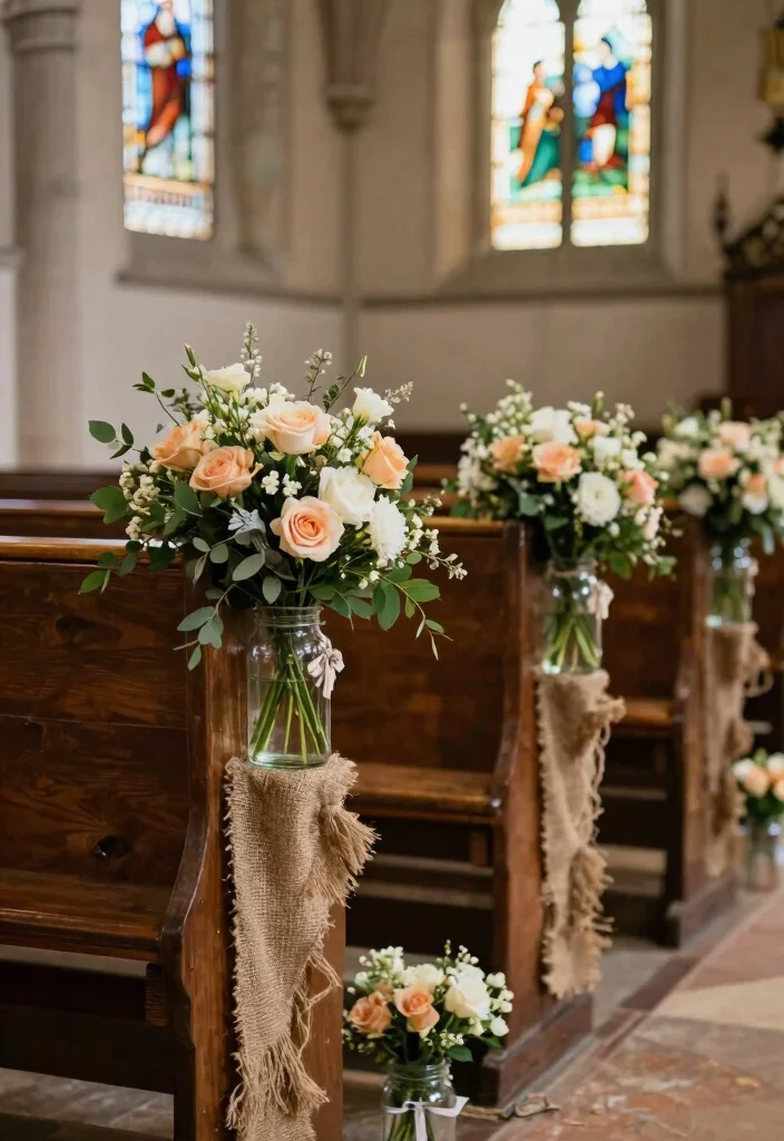 14 Wedding Pew Decorations Church Ideas With Soft Elegance - 1. Elegant Floral Arrangements 1