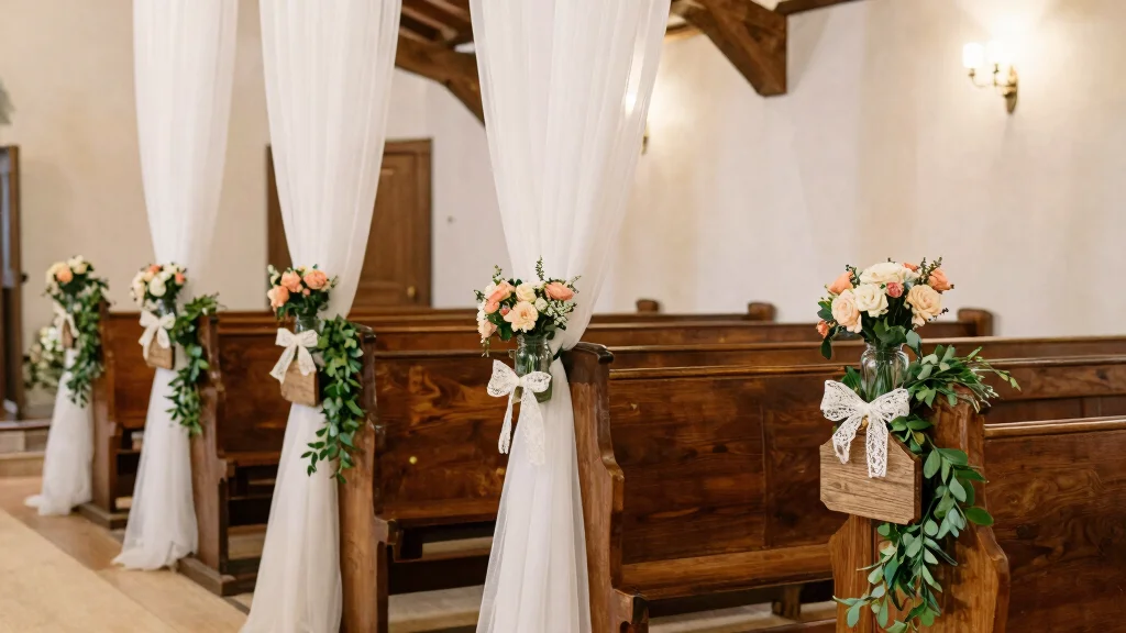 14 Wedding Pew Decorations Church Ideas With Soft Elegance