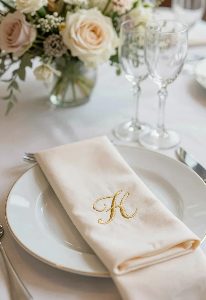14 Wedding Table Napkins Ideas That Elevate Every Setting - 11. Monogrammed Napkins 1