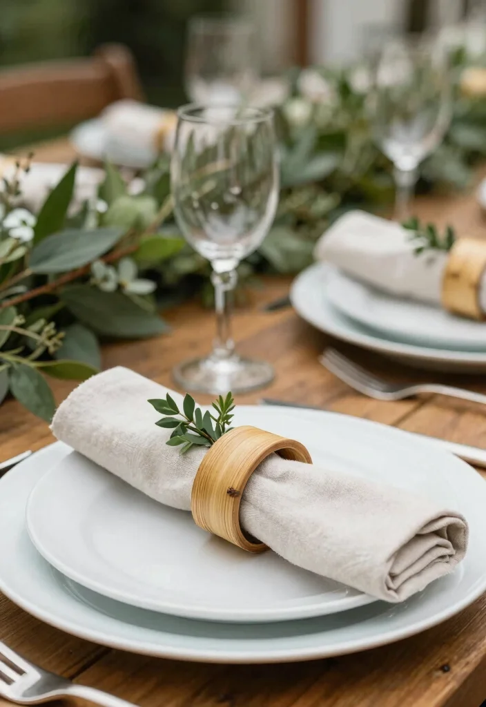 14 Wedding Table Napkins Ideas That Elevate Every Setting - 6. Eco-Friendly Napkin Rings 1