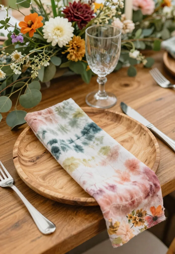 14 Wedding Table Napkins Ideas That Elevate Every Setting - 8. Natural Dyed Napkins 1