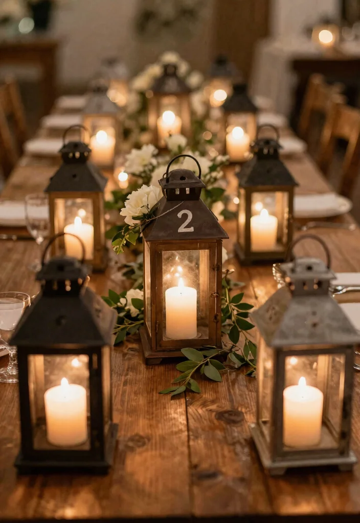 14 Wedding Table Number Ideas That Stand Out Beautifully 62 14 Wedding Table Number Ideas That Stand Out Beautifully - 12. Lantern Table Numbers 1