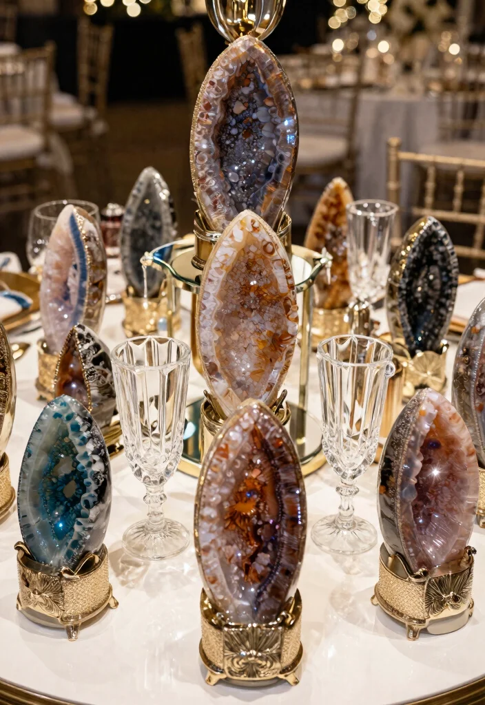 14 Wedding Table Number Ideas That Stand Out Beautifully 64 14 Wedding Table Number Ideas That Stand Out Beautifully - 14. Geode Table Numbers 1