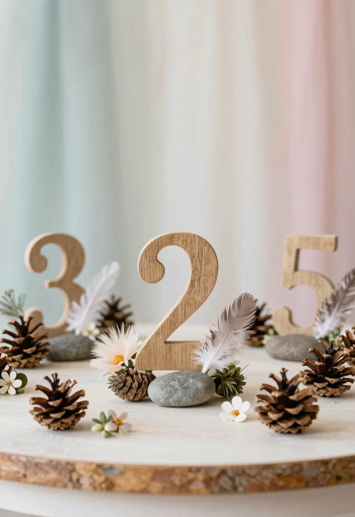 14 Wedding Table Number Ideas That Stand Out Beautifully 36 14 Wedding Table Number Ideas That Stand Out Beautifully - 6. Whimsical Nature Elements 1