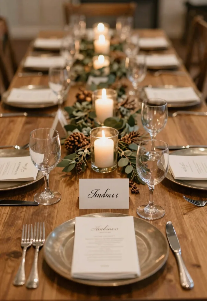 14 Winter Wedding Table Decorations Ideas With Cozy Elegance - 12. Handcrafted Decor 1