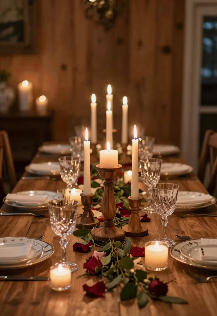 14 Winter Wedding Table Decorations Ideas With Cozy Elegance - 2. Cozy Candlelit Settings 1