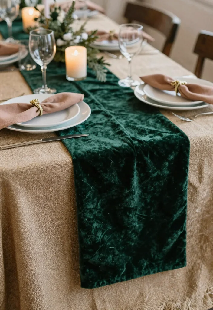 14 Winter Wedding Table Decorations Ideas With Cozy Elegance - 6. Textured Fabrics 1