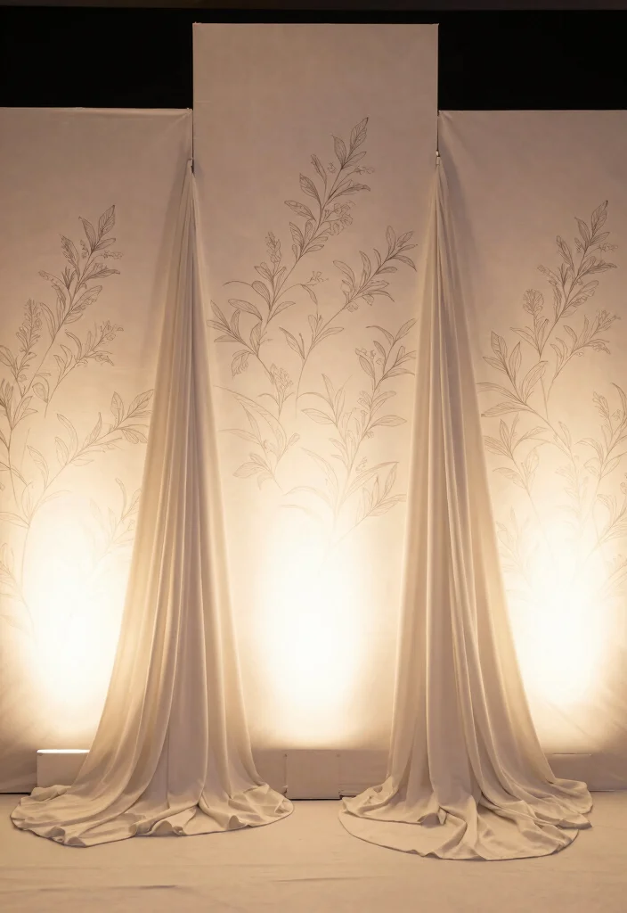 15 Black and White Wedding Backdrop Ideas With Timeless Elegance - 10. Elegant Backlit Panels 1