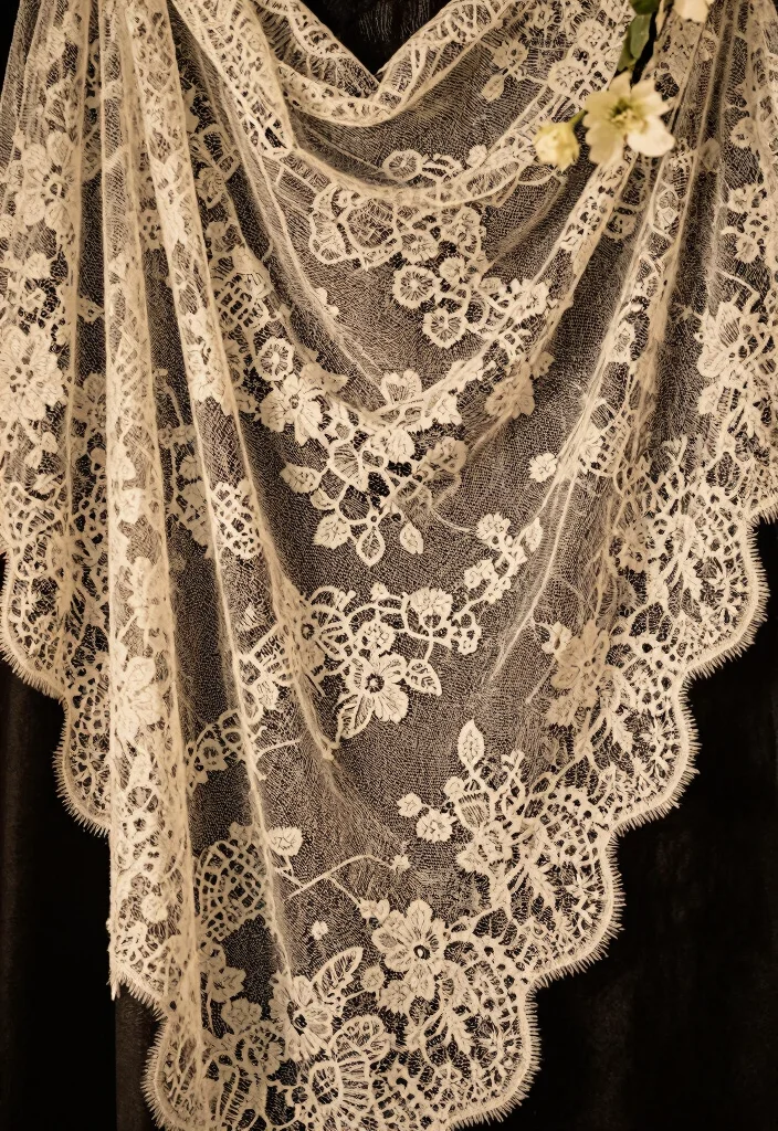 15 Black and White Wedding Backdrop Ideas With Timeless Elegance - 8. Vintage Lace Details 1