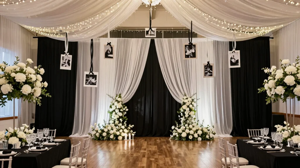 15 Black and White Wedding Backdrop Ideas With Timeless Elegance