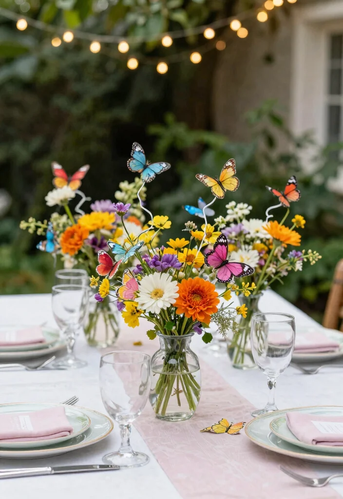 15 Butterfly Wedding Decorations Ideas With Whimsical Beauty - 1. Butterfly Garden Centerpieces 1