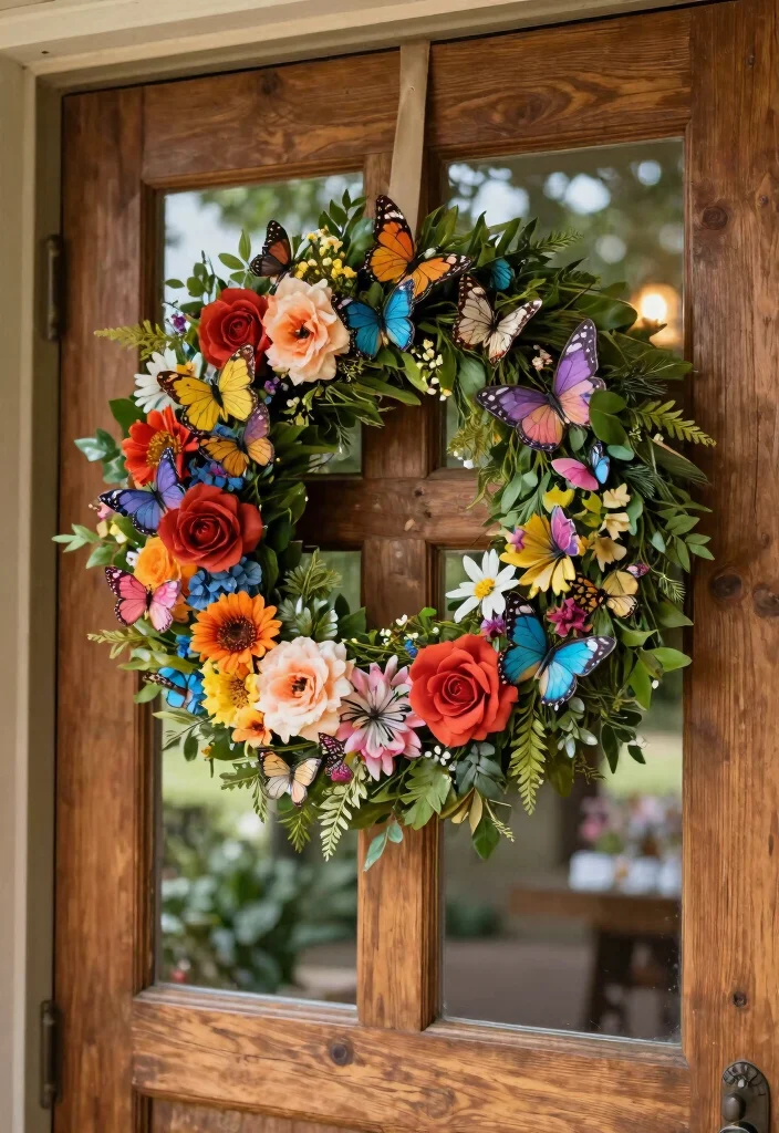 15 Butterfly Wedding Decorations Ideas With Whimsical Beauty - 10. Butterfly Wreaths 1