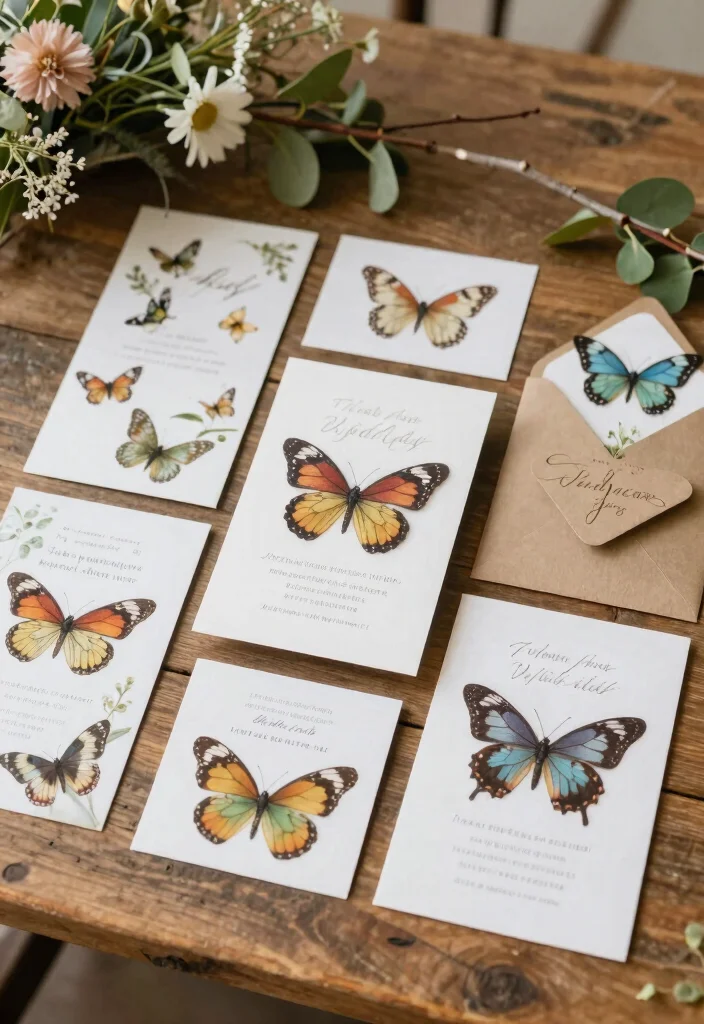 15 Butterfly Wedding Decorations Ideas With Whimsical Beauty - 2. Butterfly-Themed Wedding Invitations 1