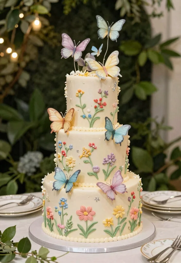15 Butterfly Wedding Decorations Ideas With Whimsical Beauty - 3. Butterfly Cake Toppers 1