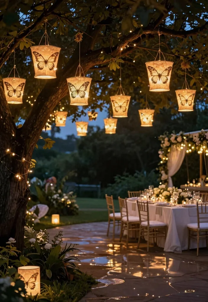 15 Butterfly Wedding Decorations Ideas With Whimsical Beauty - 8. Butterfly Lanterns 1