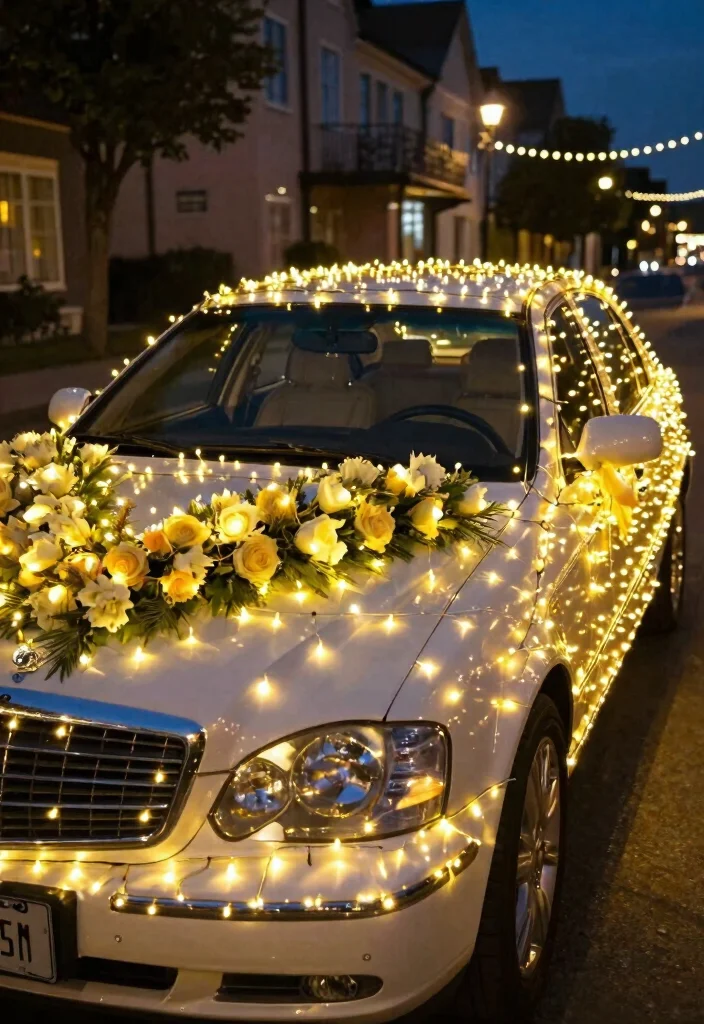 15 Car Decorations for Wedding Indian Ideas That Look Festive - 5. LED Fairy Lights 1