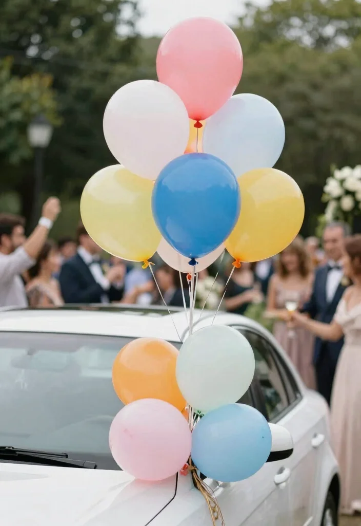 15 Car Decorations for Wedding Indian Ideas That Look Festive - 6. Biodegradable Balloons 1