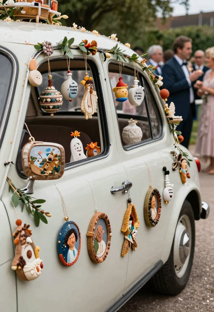 15 Car Decorations for Wedding Indian Ideas That Look Festive - 8. Recycled Craft Ornaments 1