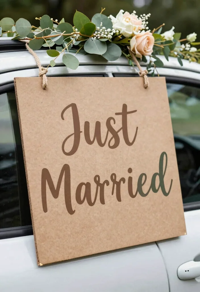 15 Car Decorations for Wedding Indian Ideas That Look Festive - 9. Hand-Painted Signs 1