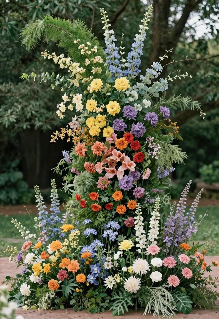 15 Floral Decorations Wedding Ideas With Fresh Romance - 11. Seasonal Flower Installations 1