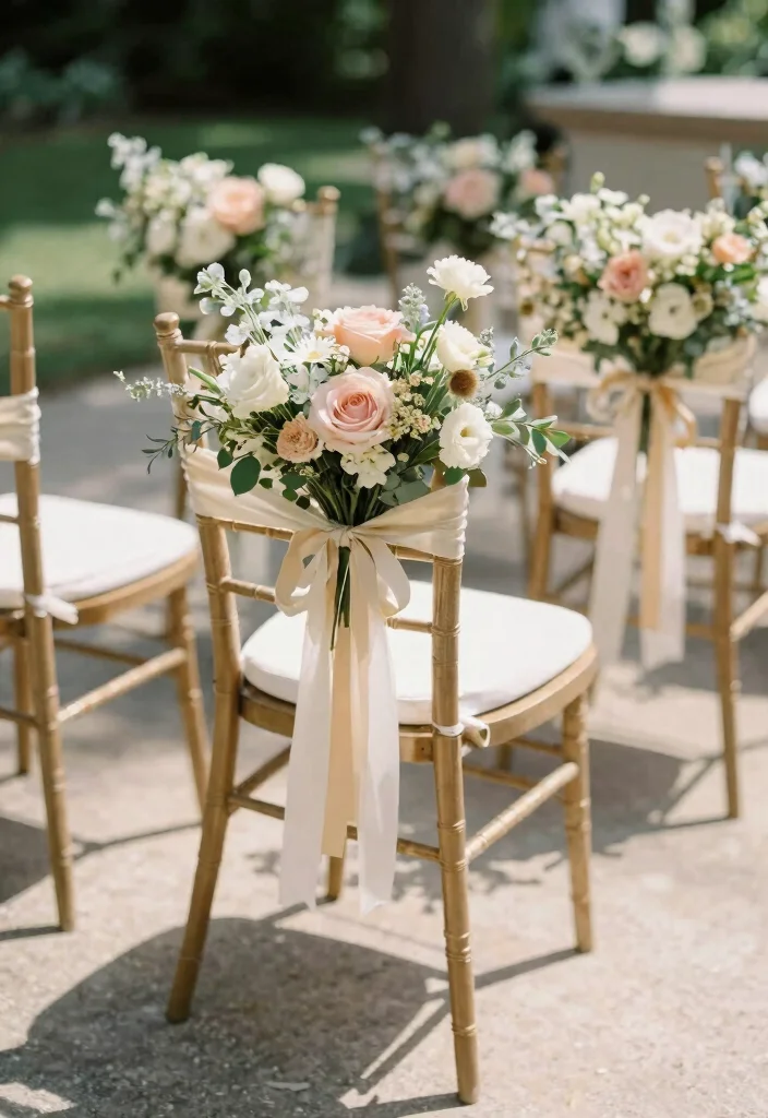 15 Floral Decorations Wedding Ideas With Fresh Romance - 13. Flower-Decorated Chairs 1