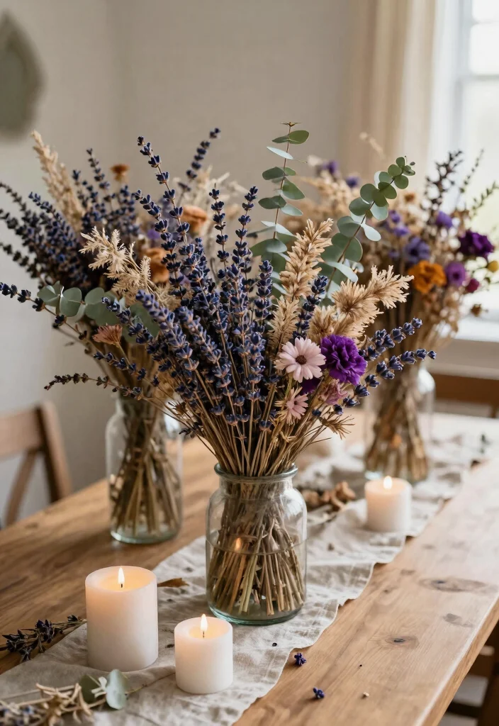 15 Floral Decorations Wedding Ideas With Fresh Romance - 4. Dried Floral Accents 1