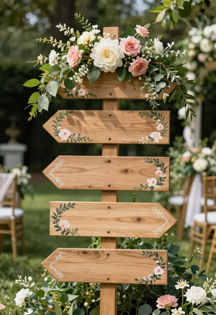 15 Floral Decorations Wedding Ideas With Fresh Romance - 7. Floral-Infused Signage 1