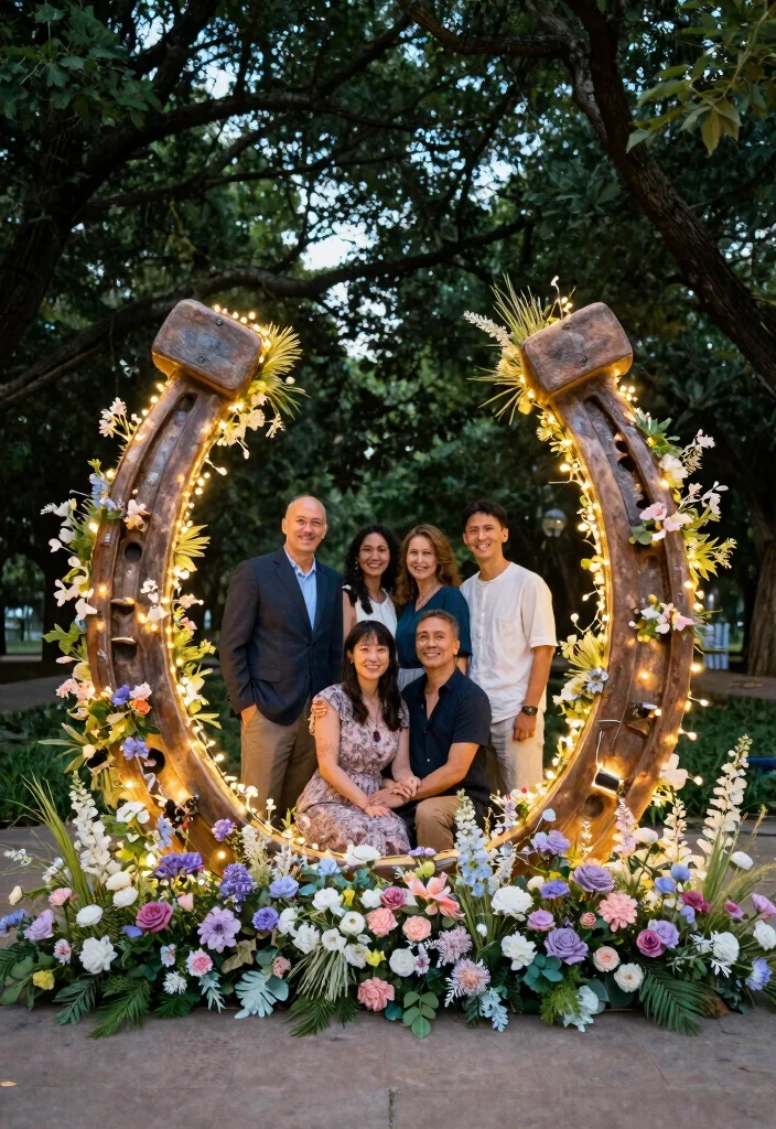 15 Horseshoe Wedding Decorations Ideas With Lucky Charm - 13. Horseshoe Backdrop for Photos 1