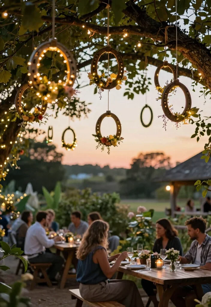 15 Horseshoe Wedding Decorations Ideas With Lucky Charm - 7. Horseshoe Hanging Decorations 1