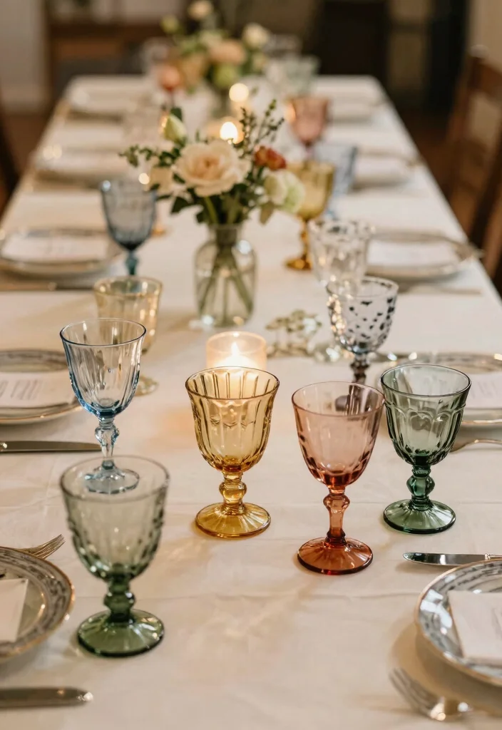 15 Main Table Wedding 2026 Trending Ideas That Steal the Spotlight - 5. Vintage Glassware 1
