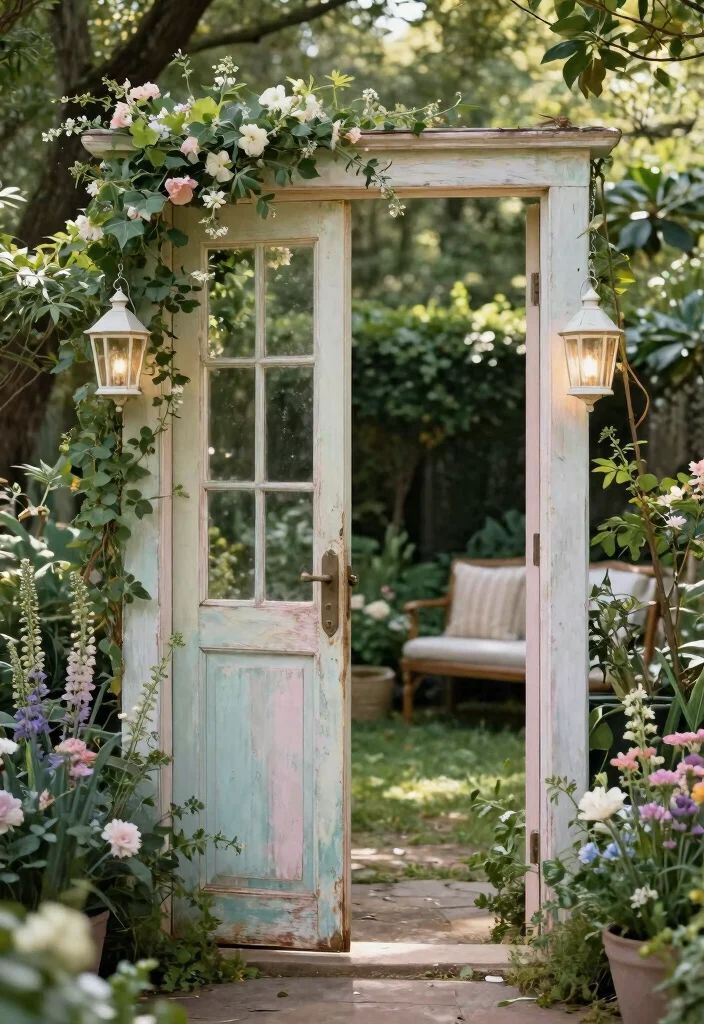 15 Stage Backdrop Wedding Ideas That Make a Statement - 9. Vintage Door Frame Backdrop 1