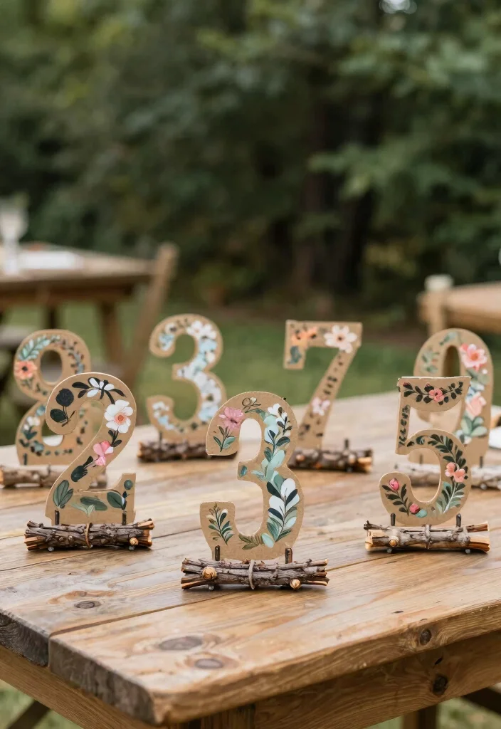 15 Summer Wedding Table Decor Ideas With Fresh Vibes - 3. Recycled Paper Table Numbers 1