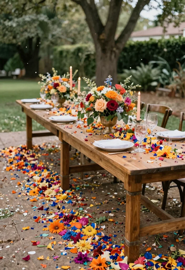 15 Summer Wedding Table Decor Ideas With Fresh Vibes - 6. Biodegradable Confetti 1
