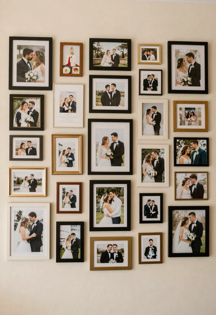 15 Wall Wedding Decorations Ideas That Transform Your Venue - 11. Themed Wall Collage 1
