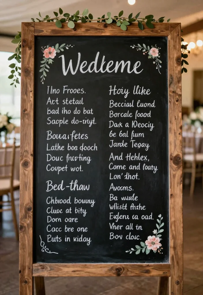 15 Wall Wedding Decorations Ideas That Transform Your Venue - 15. Eco-Friendly Chalkboard Displays 1