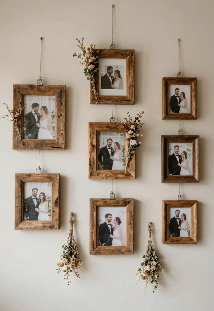 15 Wall Wedding Decorations Ideas That Transform Your Venue - 2. Rustic Wooden Frames 1