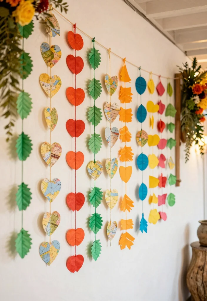 15 Wall Wedding Decorations Ideas That Transform Your Venue - 4. Recycled Paper Garlands 1
